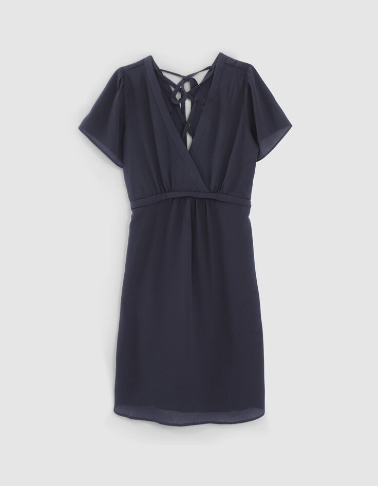 Women’s navy dress with laced back-7 Women’s navy dress with laced back-7
