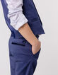 Pantalon de costume cérémonie marine garçon-2