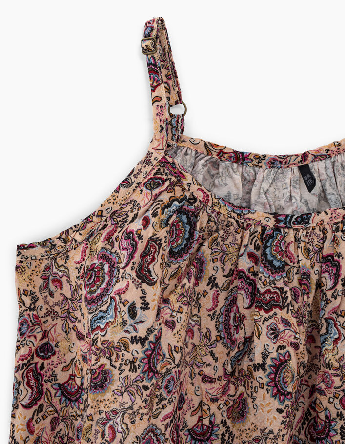 Girls’ powder pink paisley print and gold foil top - IKKS