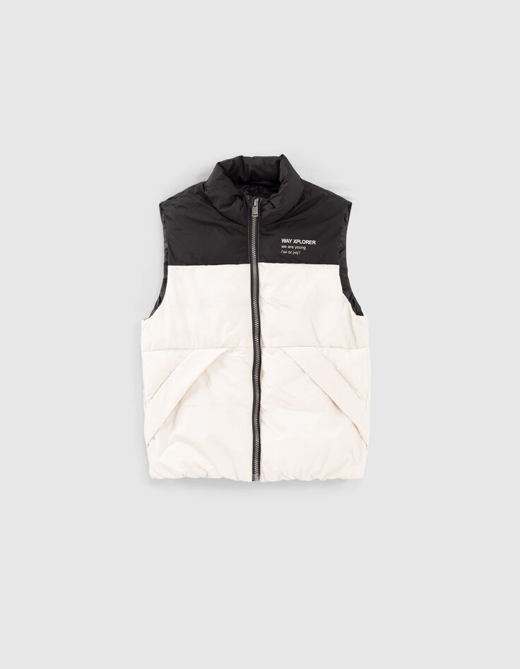 Parka 2 en 1 negra y plumas sin mangas ni&ntilde;o-6