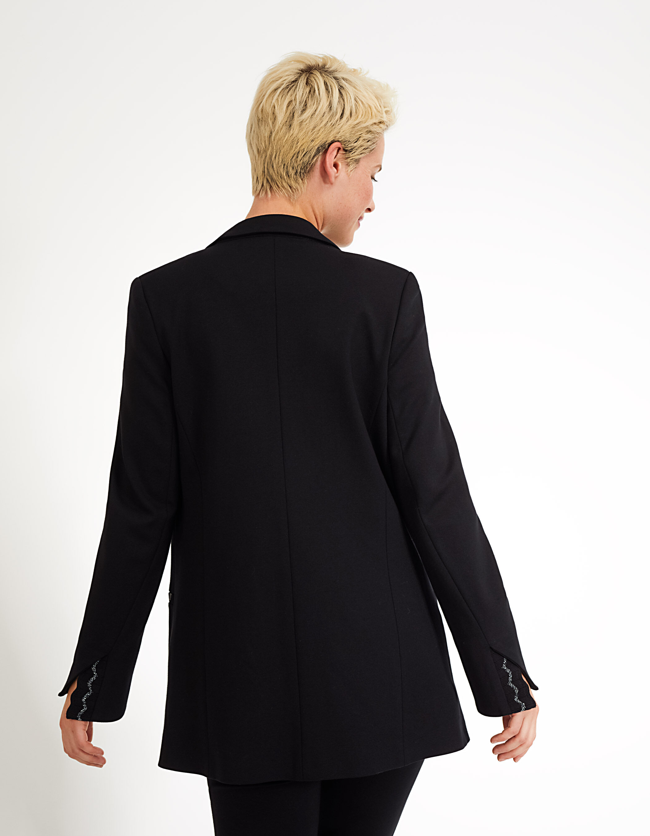 I.Code black Milano knit suit jacket