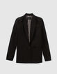 Veste tailleur longue coloris noir tissu métallisé femme-6