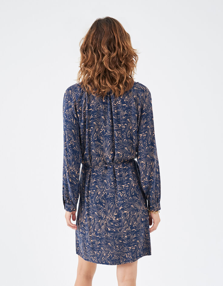 Vestido corto viscosa Ecovero™ estampado fantasía mujer-3 Vestido corto viscosa Ecovero™ estampado fantasía mujer-3