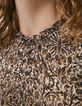 Women’s arabesque print Victorian high neck loose blouse-4
