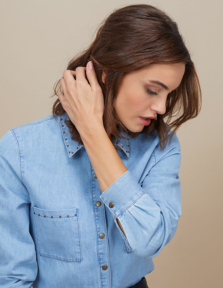 Authentisches Jeanshemd mit Nieten I.Code-1 Authentisches Jeanshemd mit Nieten I.Code-1