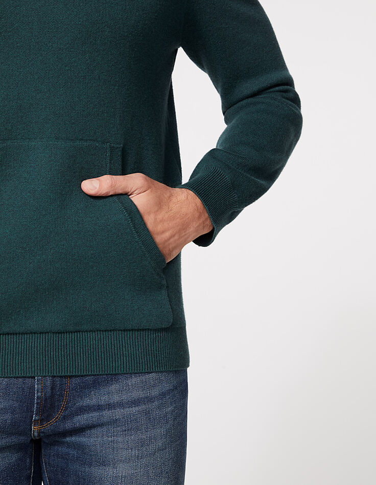Men’s racing green knitted hooded sweater-4