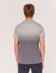 Tee-shirt gris moyen à rayures effet deep dye DRY FAST Homme-3