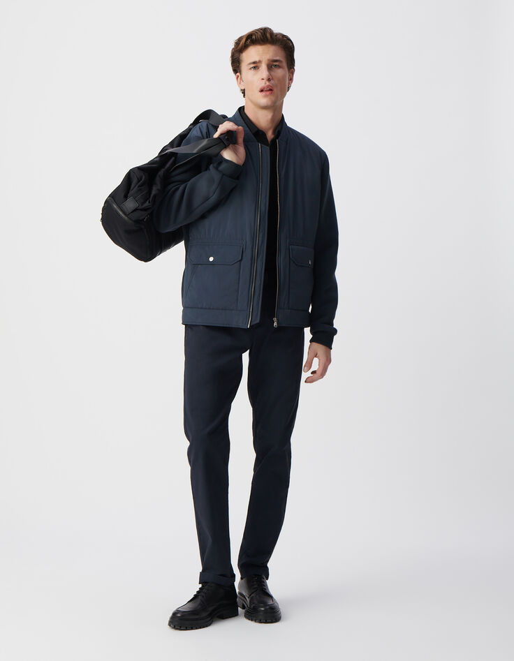 Sous-doudoune encre nylon bi-matière Homme-2