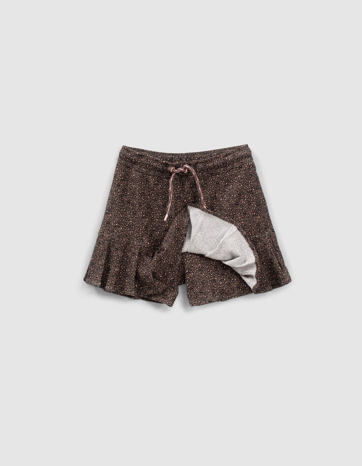 Jupe-short kaki imprimé léopard-coeurs fille-5