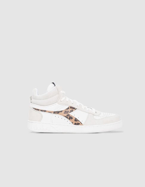 Witte sneakers en luipaardprint Diadora® dames
