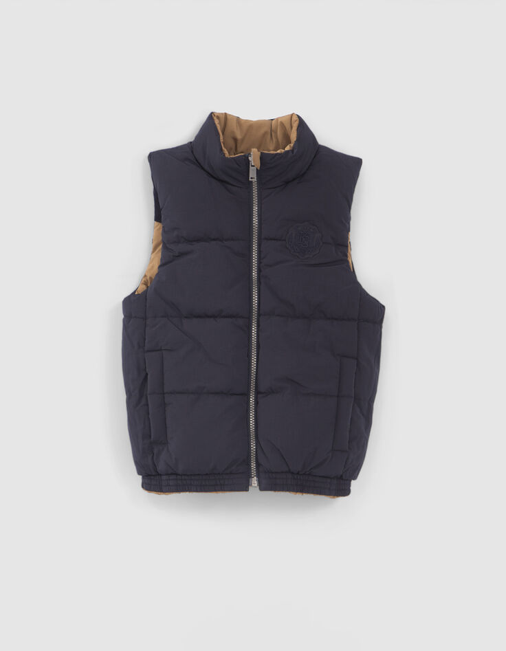 Ärmellose Wende-Steppweste, camel/marineblau, für Jungs-4