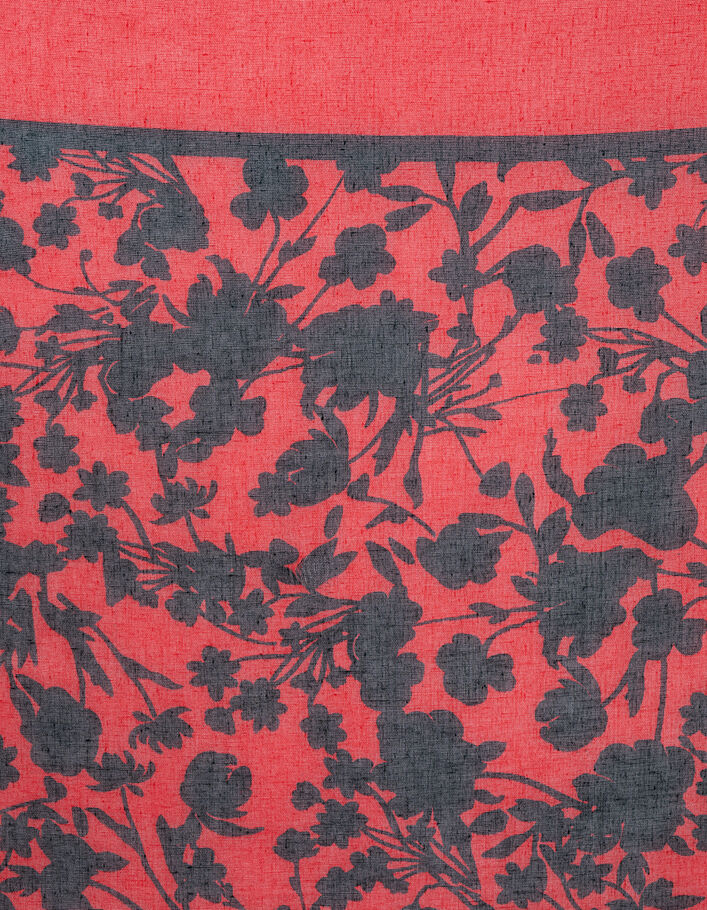 Roter, feiner Damenschal mit Rocker-Blumenprint - IKKS