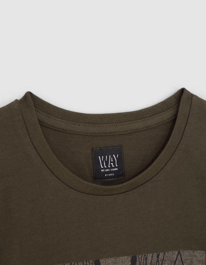 T-shirt kaki bio skateur pont de Brooklyn garçon-2