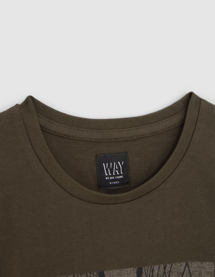 T-shirt kaki bio skateur pont de Brooklyn gar&ccedil;on-2