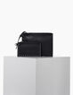 El dúo de bolsas de cuero negro visual de la mujer flash-1