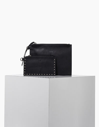 El dúo de bolsas de cuero negro visual de la mujer flash - IKKS