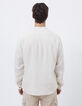 Men&rsquo;s chalk linen REGULAR Mandarin collar shirt-2