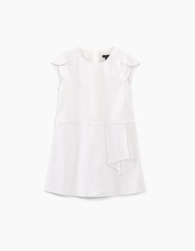 Girls’ optic white honeycomb dress - IKKS