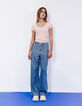 Roze T-shirt honingraattricot meisjes-1