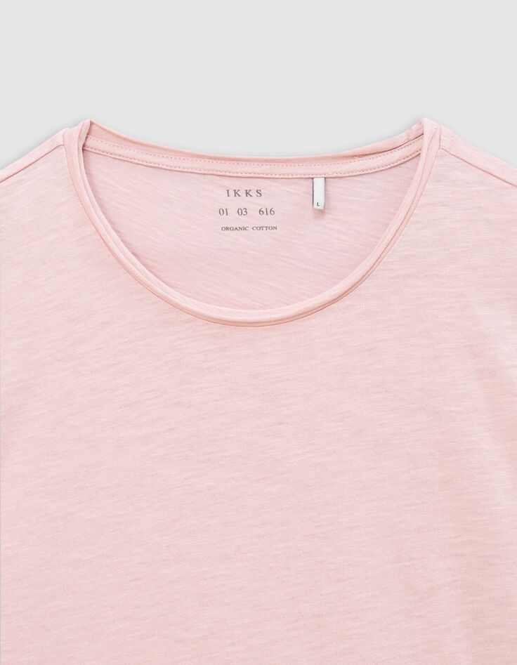 Men’s pink organic cotton Essential crew neck T-shirt-2