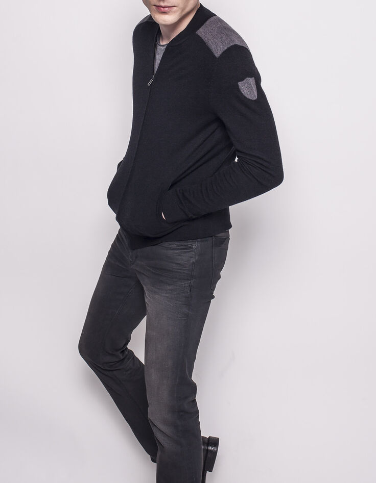 Cardigan noir homme-4