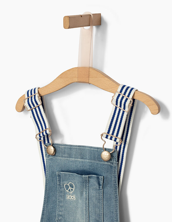 Girls’ faded blue dungarees with bracelet - IKKS