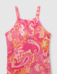 Rosa Mädchenkleid mit psychedelischem Print-2