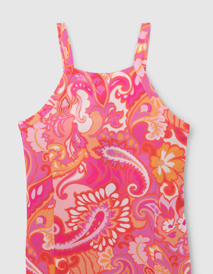 Rosa Mädchenkleid mit psychedelischem Print-2