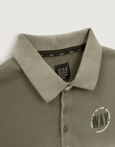 Polo caqui deep dye niño