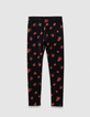 Mädchenwendeleggings in Schwarz und mit Rosenprint-1