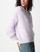 Lilac oversized V-neck sweater Woman-6