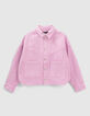 Girls&rsquo; violet denim cropped overshirt jacket-1