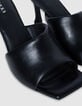 Mules &agrave; talon noires cuir puffer Femme-6
