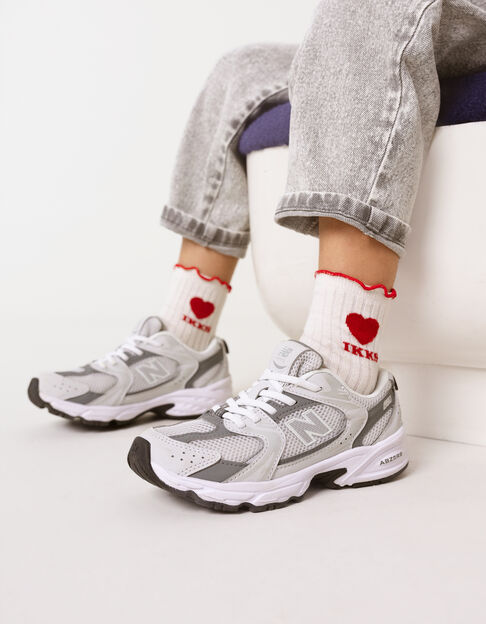 Ecru, pink, red and navy socks for girls - IKKS