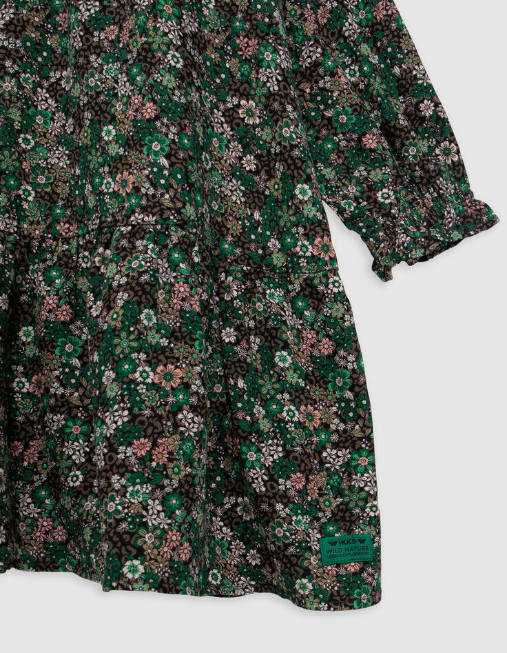 Khaki dress LENZING™ ECOVERO™ leofloral print girl-4