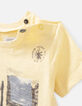 Baby boys’ yellow organic cotton T-shirt with boats-5