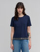 Tee-shirt Marine coton bio broderies-bijou Femme-2
