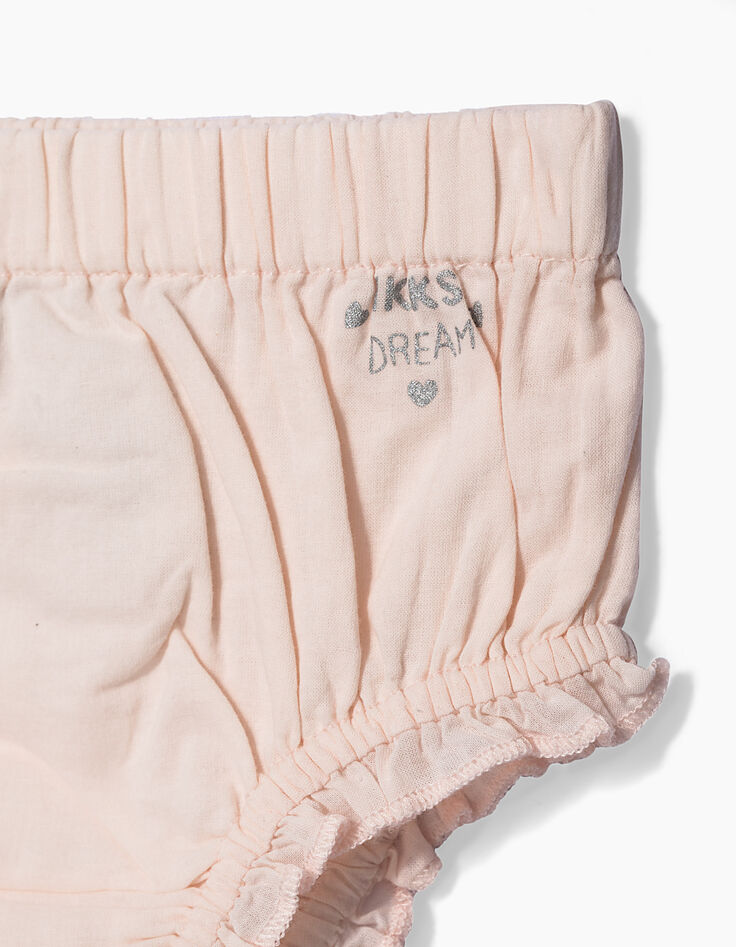Bloomers rose et navy bébé fille-4