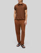 Pure Edition – Men’s amber openwork knit polo shirt-2