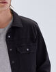 Schwarzes REGULAR-Herrenoberhemd aus Fleece-Denim-3
