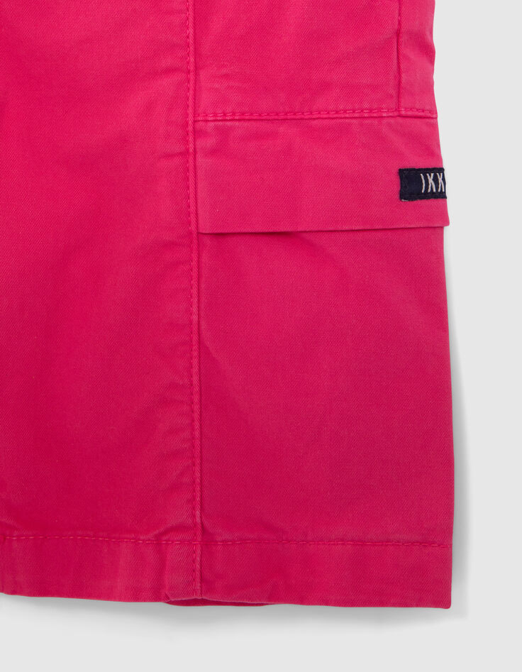 Boys' pink cargo Bermuda shorts-4