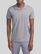 Polo azur coton bio flamm&eacute; Homme-1