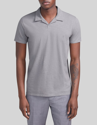 Polo azur coton bio flamm&eacute; Homme - IKKS