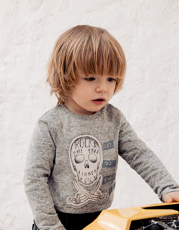 Camiseta light blue con calavera pirata bebé niño -4