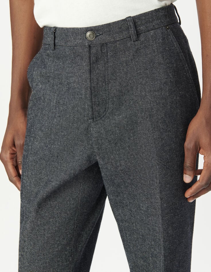 Marineblaue Regular-Herrenjeans Faux-Uni-Stoff-3 Marineblaue Regular-Herrenjeans Faux-Uni-Stoff-3