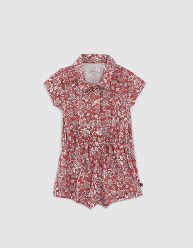 Baby girls’ red floral print playsuit - IKKS
