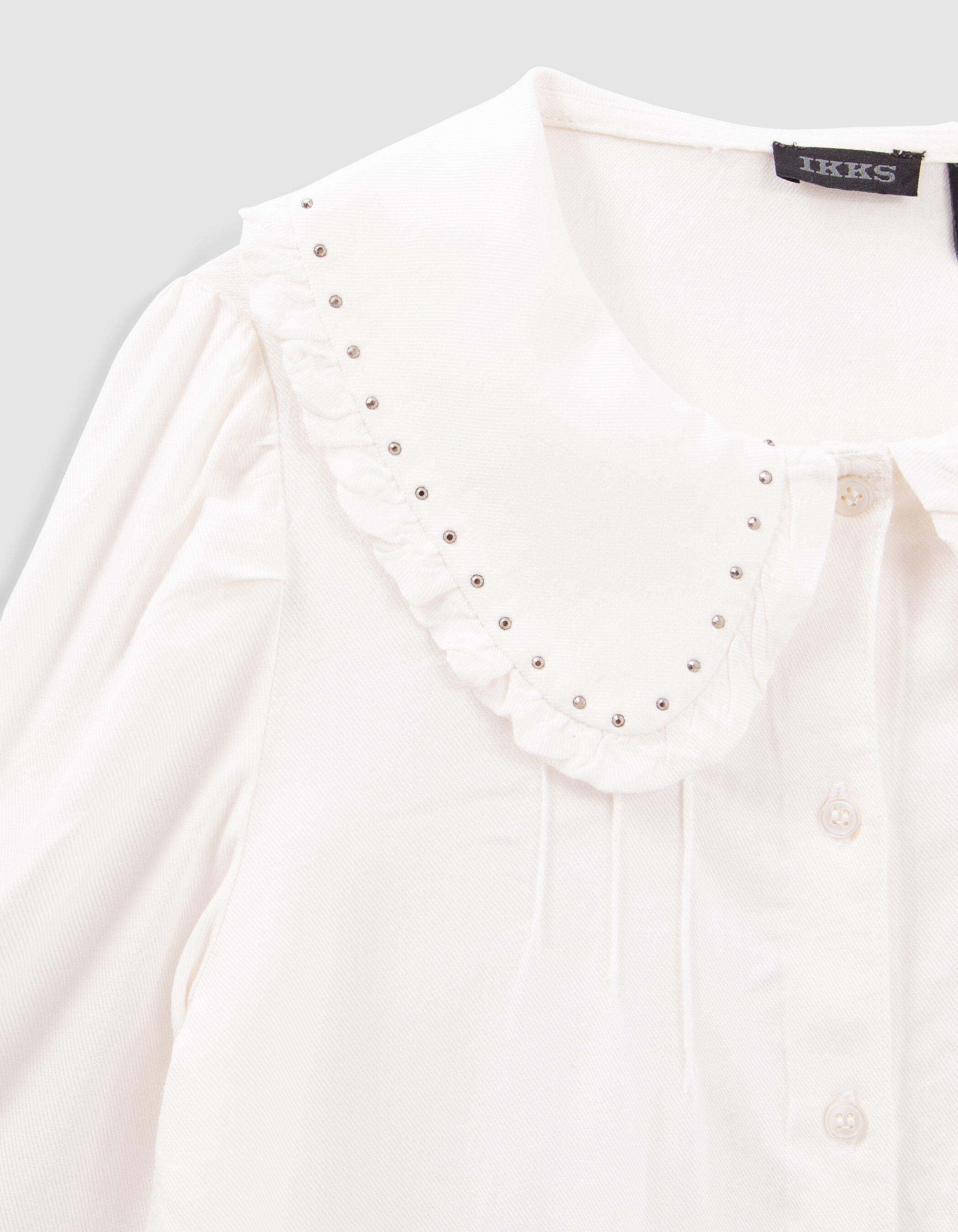 Chemise blanche LENZING ECOVERO col cloute fille IKKS