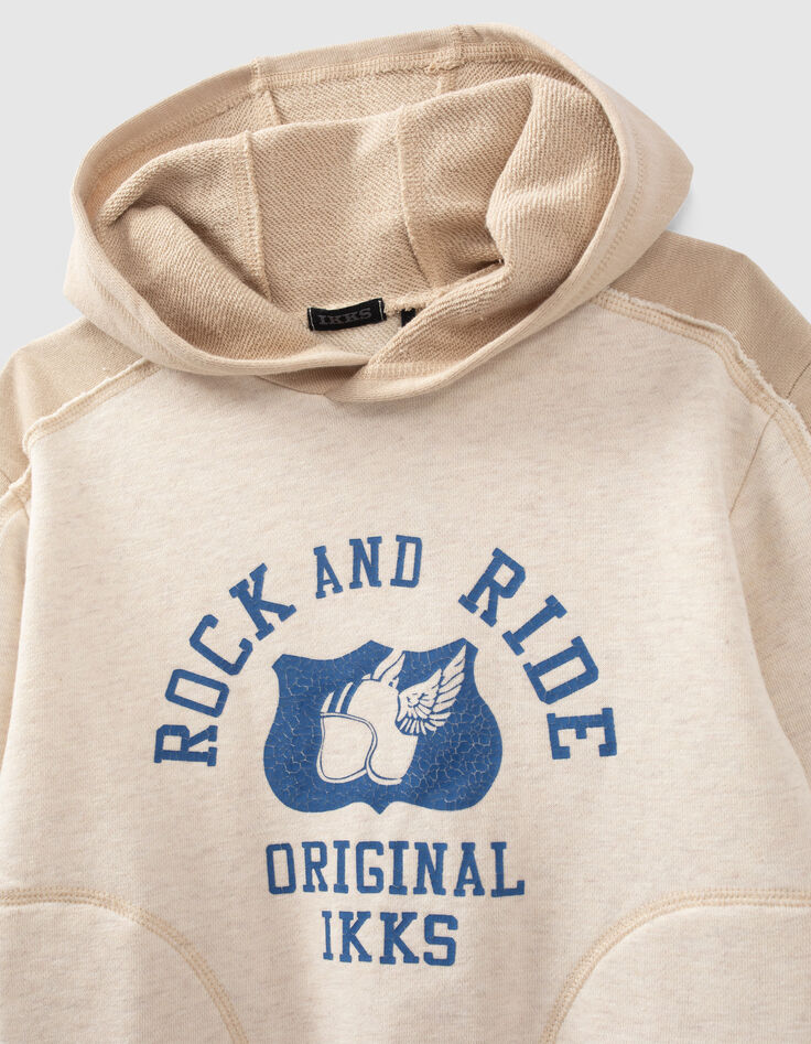 Beige sweater met kap jongens-3