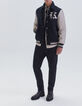 Men&rsquo;s navy mixed fabric baseball jacket with XL embroidery-7
