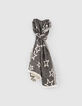 Women’s black and white double-sided star jacquard scarf-1